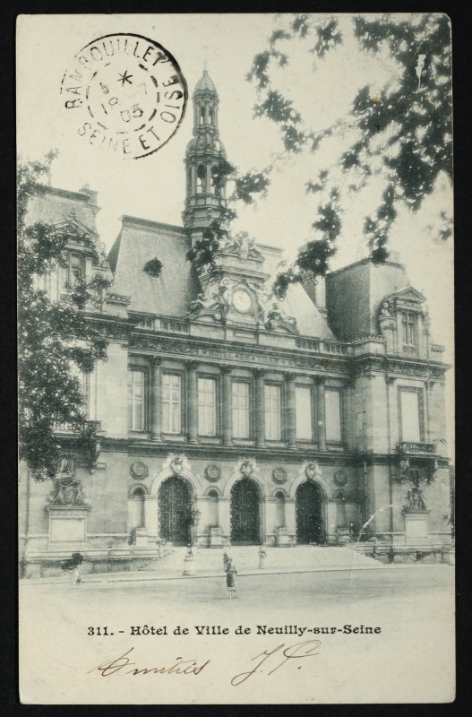 Carte postale ancienne Hôtel de Ville de Neuilly-sur-Seine à Neuilly-sur-Seine