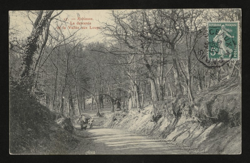 Carte postale ancienne Robinson - La descente de la vallée-aux-Loups à Châtenay-Malabry
