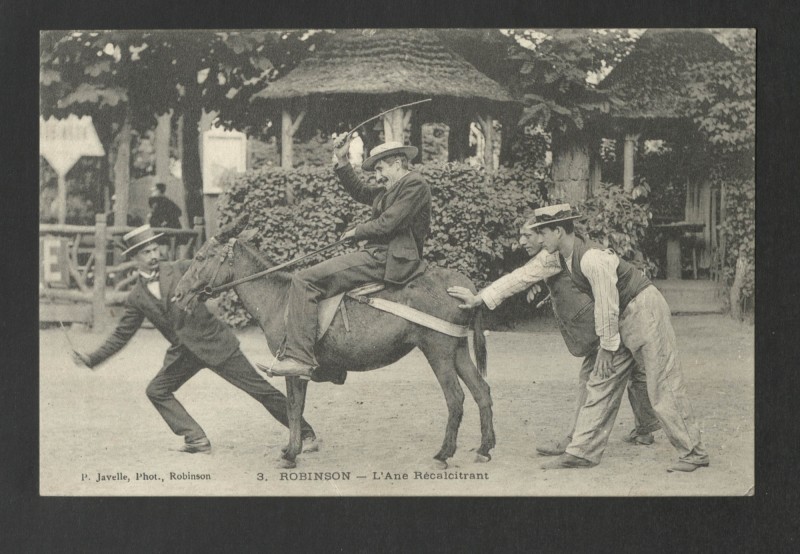 Carte postale ancienne Robinson - L'Ane récalcitrant au Plessis-Robinson