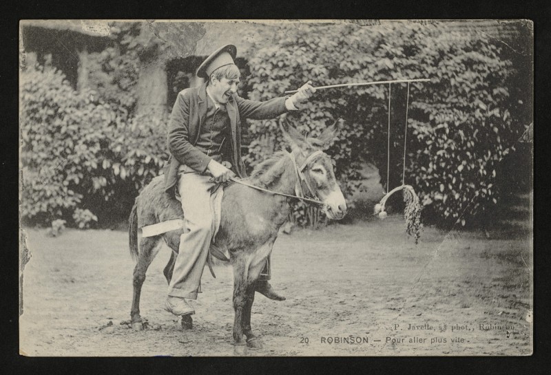 Carte postale ancienne Robinson - Pour aller plus vite au Plessis-Robinson