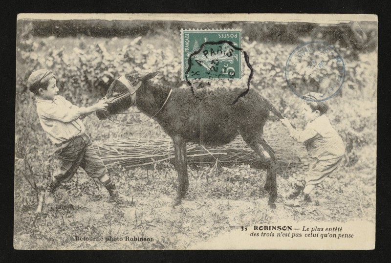 Carte postale ancienne Robinson - Le plus entété des trois n'est pas celui qu'on pense au Plessis-Robinson
