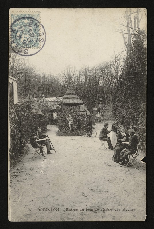 Carte postale ancienne Robinson - Entrée du bois de l'Arbre des Roches au Plessis-Robinson