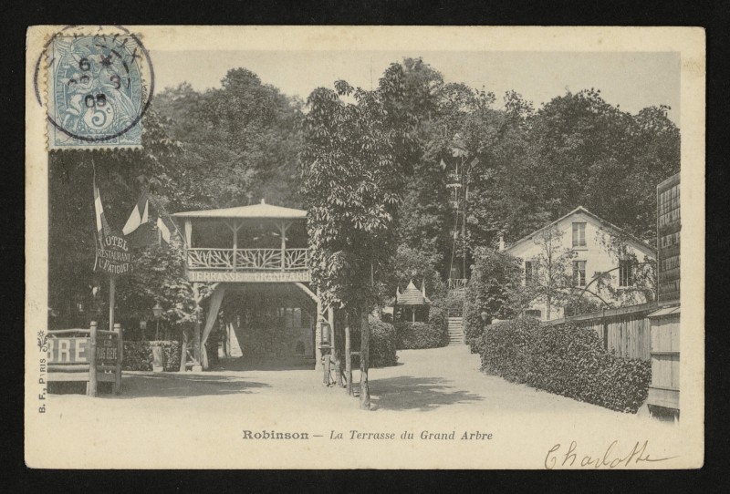 Carte postale ancienne Robinson - La Terrasse du Grand Arbre au Plessis-Robinson
