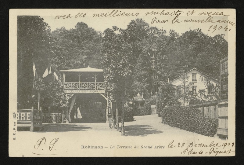 Carte postale ancienne Robinson - La Terrasse du Grand Arbre au Plessis-Robinson