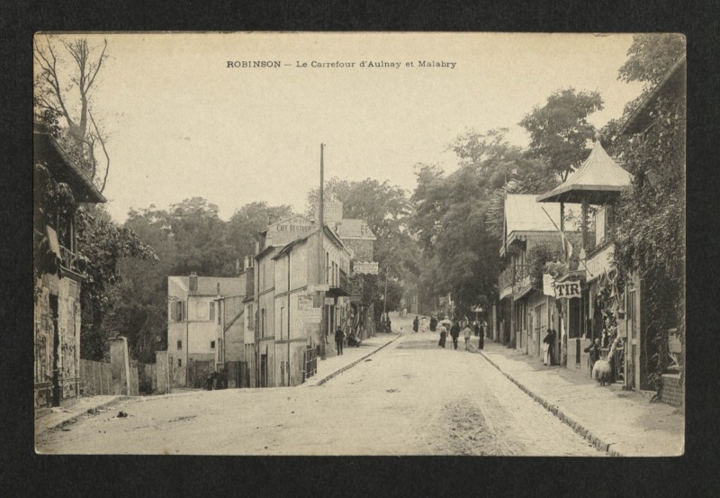 Carte postale ancienne Robinson - Le Carrefour d'Aulnay et Malabry au Plessis-Robinson