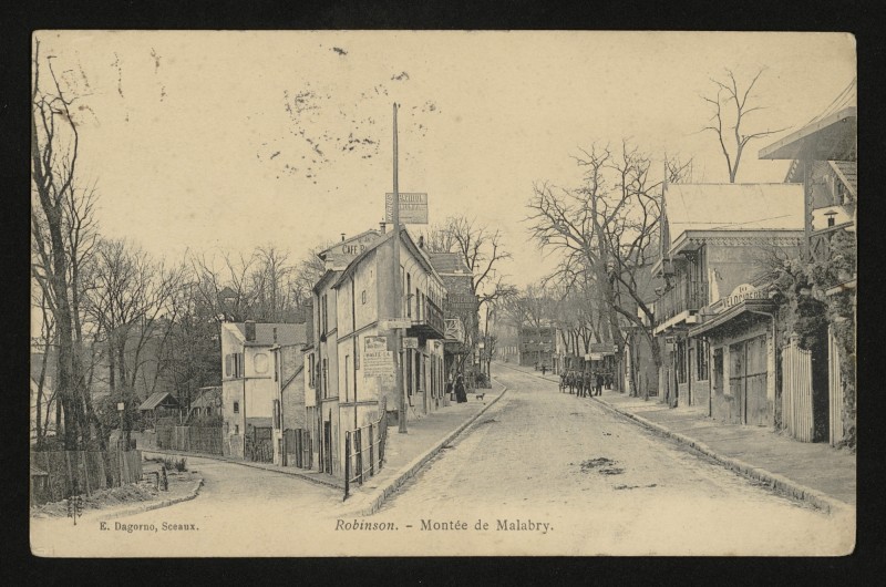 Carte postale ancienne Robinson - Montée de Malabry au Plessis-Robinson