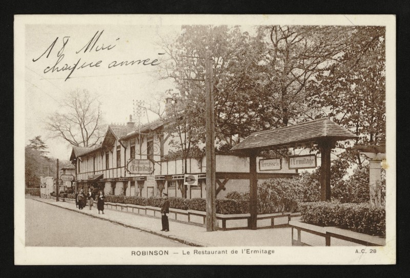 Carte postale ancienne Robinson - Le Restaurant de l'Ermitage au Plessis-Robinson