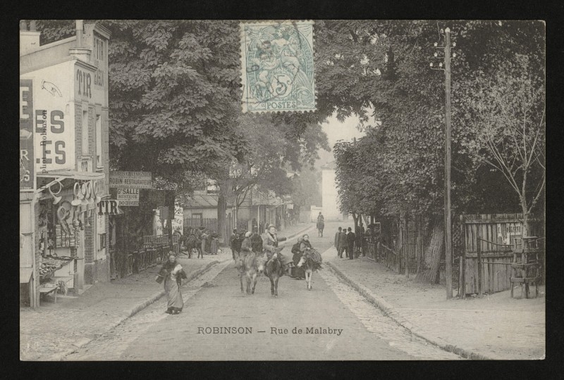 Carte postale ancienne Robinson - Rue de Malabry au Plessis-Robinson