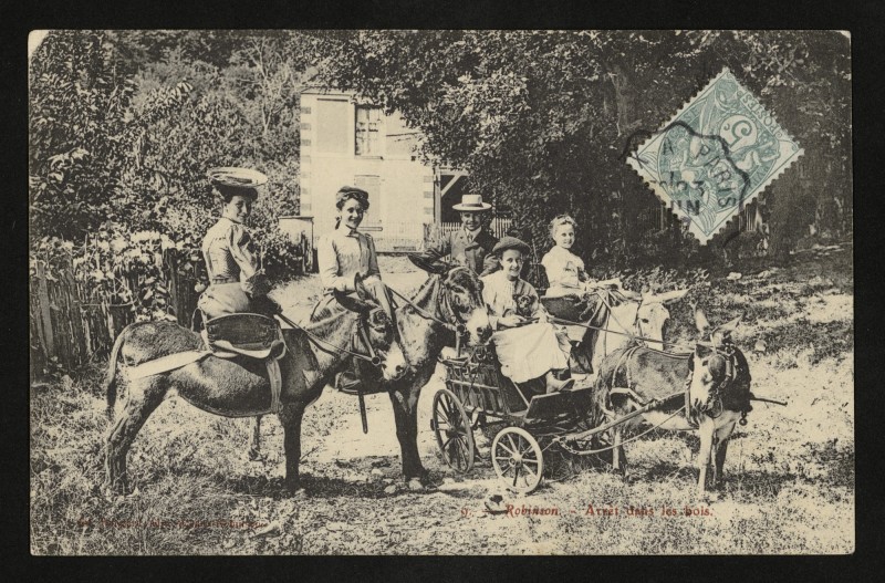 Carte postale ancienne Robinson - Arrêt dans les bois au Plessis-Robinson