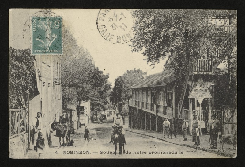 Carte postale ancienne Souvenir de notre promenade au Plessis-Robinson