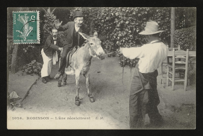 Carte postale ancienne Robinson - L'Ane récalcitrant au Plessis-Robinson