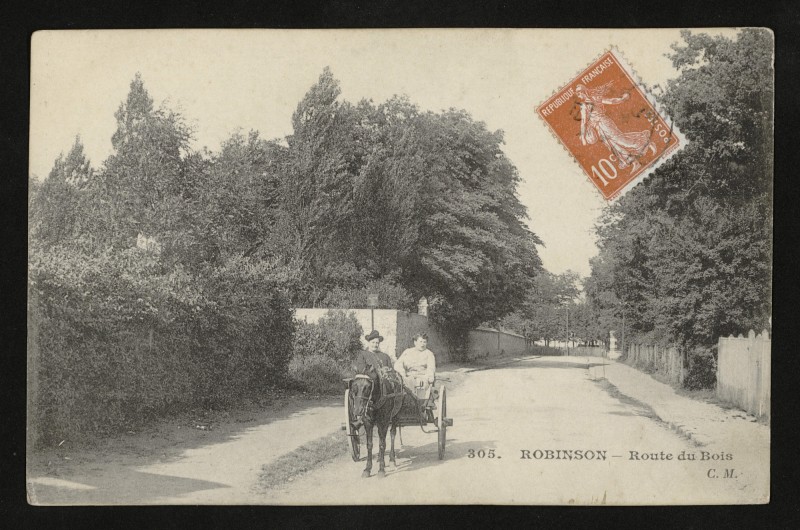 Carte postale ancienne Robinson - Route du Bois au Plessis-Robinson