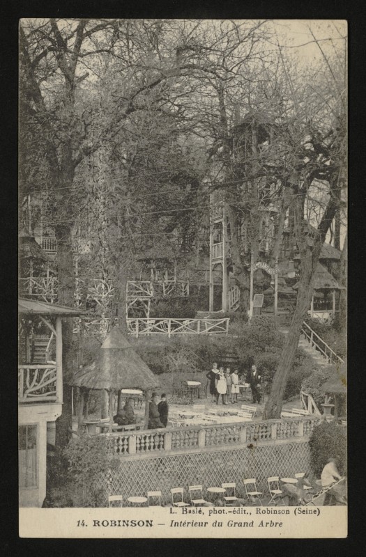 Carte postale ancienne Robinson - Intérieur du Grand Arbre au Plessis-Robinson