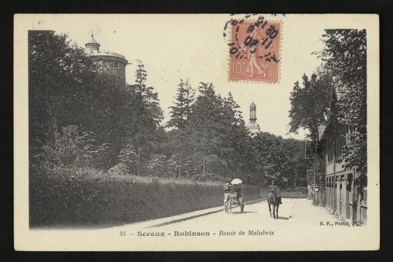 Carte postale ancienne Sceaux-Robinson - Route de Malabris (sic) au Plessis-Robinson