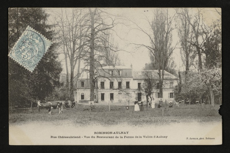 Carte postale ancienne Robinson-Aulnay - Rue Chateaubriand Vue du Restaurant de la Ferme de la Vallée d'Aulnay à Châtenay-Malabry