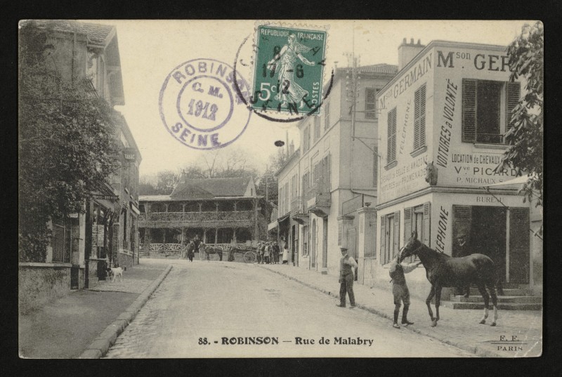 Carte postale ancienne Robinson - Rue de Malabry au Plessis-Robinson