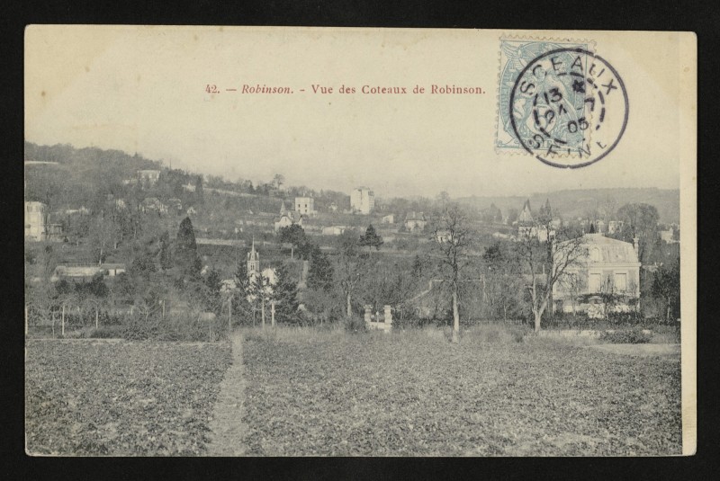 Carte postale ancienne Vue des Coteaux de Robinson au Plessis-Robinson