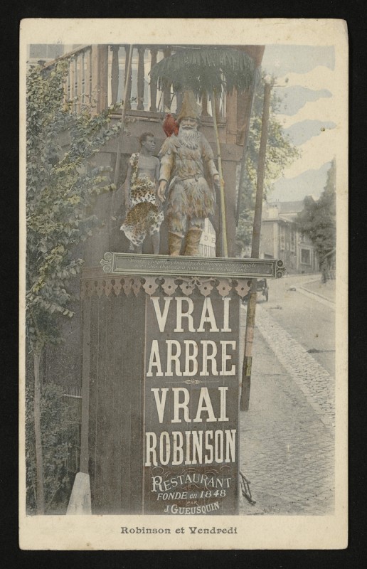 Carte postale ancienne Robinson et Vendredi au Plessis-Robinson