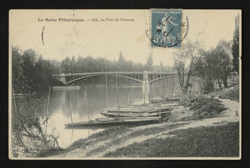 Carte postale ancienne La Seine pittoresque - Le Pont de Puteaux à Puteaux