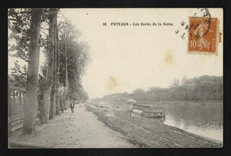 Carte postale ancienne Les bords de la Seine à Puteaux
