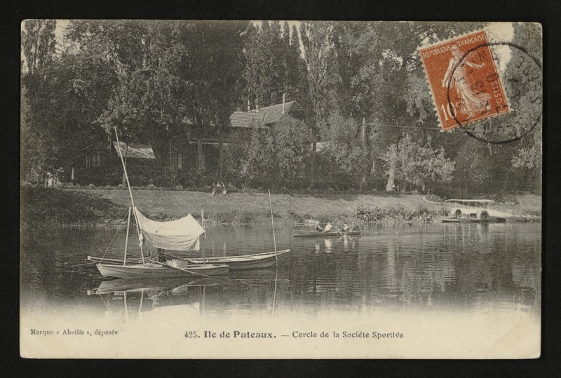 Carte postale ancienne Ile de Puteaux - Cercle de la Société Sportive à Puteaux