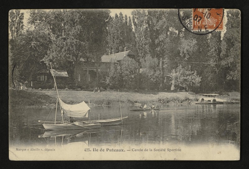 Carte postale ancienne Ile de Puteaux - Cercle de la Société Sportive à Puteaux