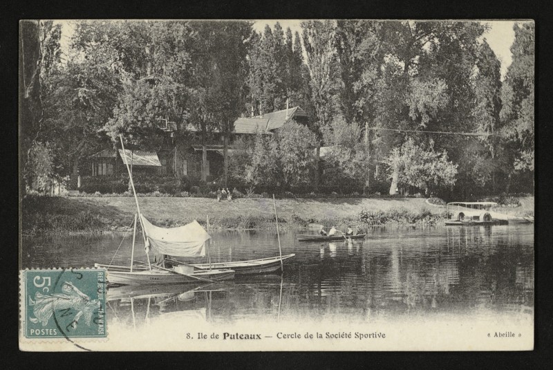 Carte postale ancienne Ile de Puteaux - Cercle de la Société Sportive à Puteaux