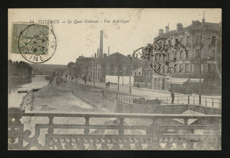 Carte postale ancienne Le Quai National - Vue Artistique à Puteaux