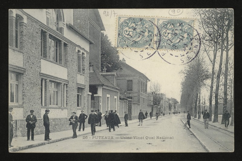 Carte postale ancienne Usine Vinot Quai National à Puteaux