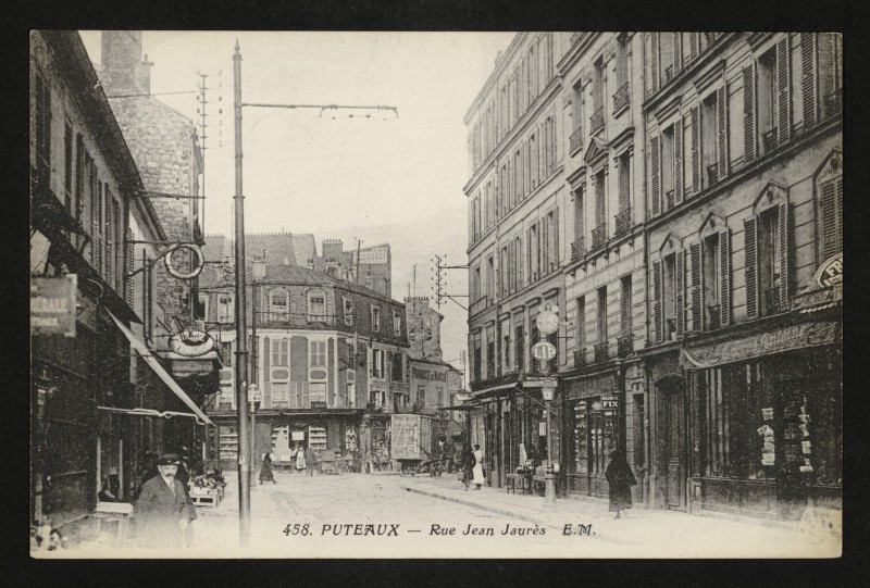Carte postale ancienne Rue Jean Jaurès à Puteaux