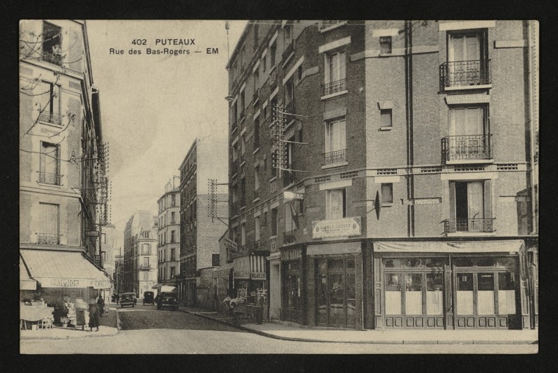 Carte postale ancienne Rue des Bas-Rogers à Puteaux