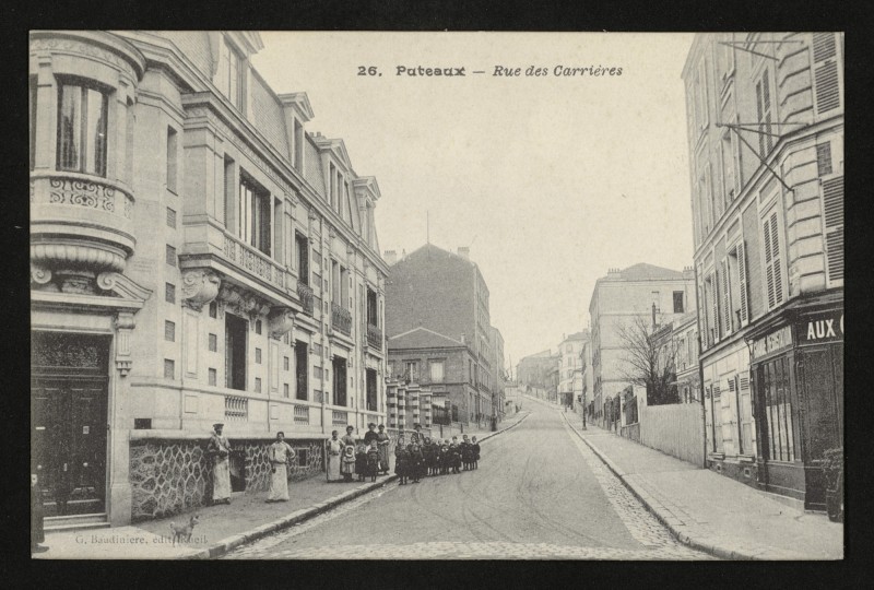Carte postale ancienne Rue des Carrières à Puteaux