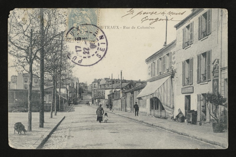 Carte postale ancienne Rue de Colombes à Puteaux