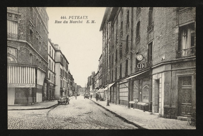 Carte postale ancienne Rue du Marché à Puteaux