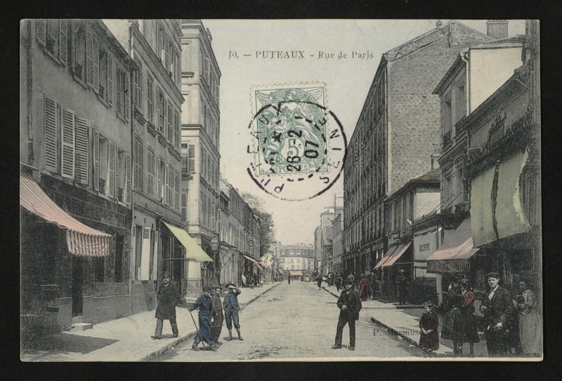 Carte postale ancienne Rue de Paris à Puteaux