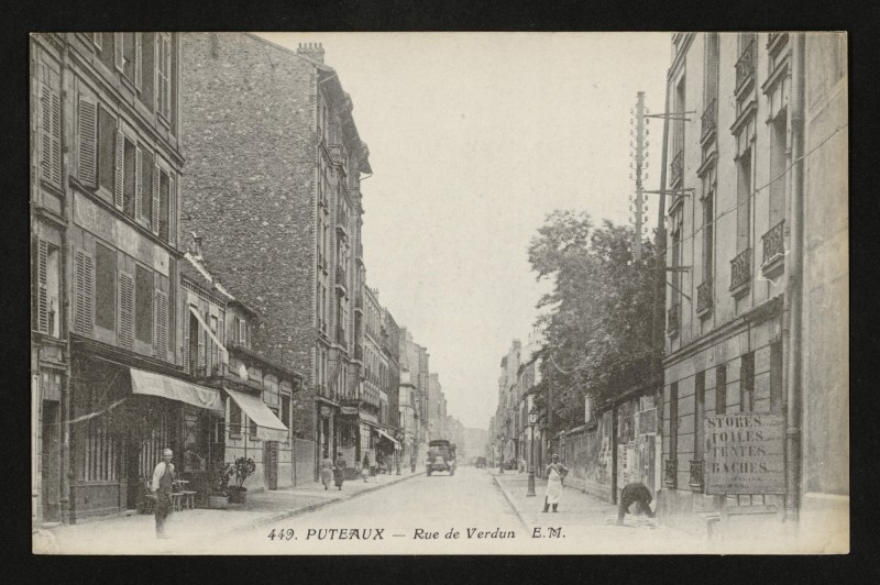Carte postale ancienne Rue de Verdun à Puteaux