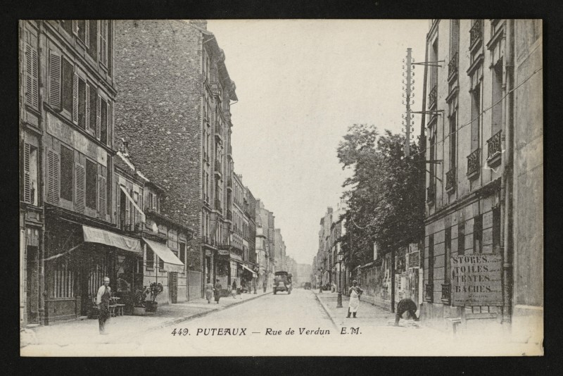 Carte postale ancienne Rue de Verdun à Puteaux