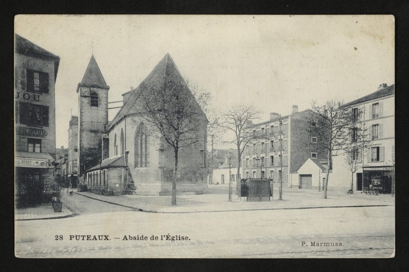 Carte postale ancienne Abside de L'Eglise à Puteaux