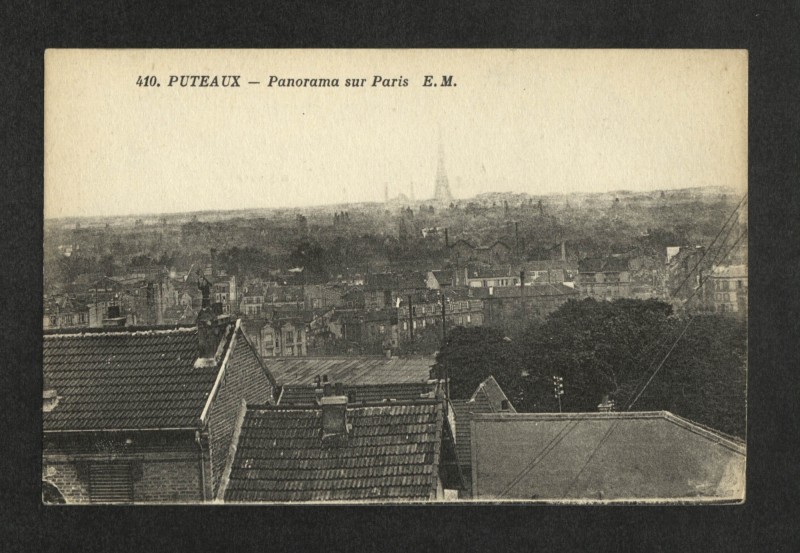 Carte postale ancienne Panorama sur Paris à Puteaux