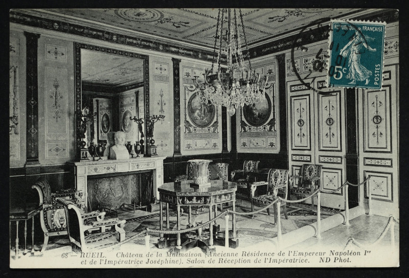 Carte postale ancienne Château de la Malmaison (Ancienne Résidence de l'Empereur Napoléon 1er et de l'Impératrice Joséphine). Salon de Réception de l'Impératrice. à Rueil-Malmaison