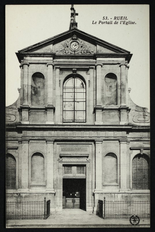 Carte postale ancienne Le Portail de l'Eglise à Rueil-Malmaison