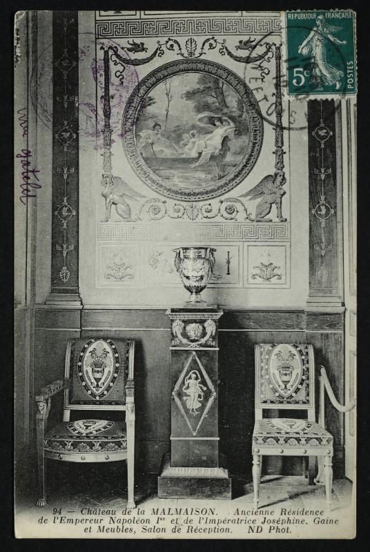 Carte postale ancienne Château de la Malmaison - Ancienne Résidence de l'Empereur Napoléon Ier et de l'Impératrice Joséphine. Gaine et Meubles, Salon de Réception à Rueil-Malmaison