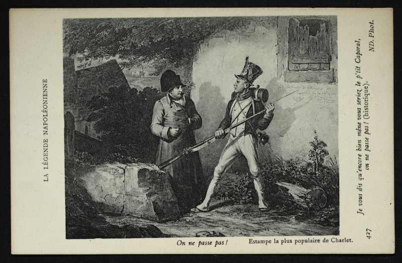Carte postale ancienne La légende Napoléonienne : "On ne passe pas !" à Rueil-Malmaison