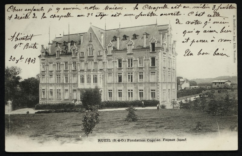 Carte postale ancienne Fondation Cognac (sic) - Façade Ouest à Rueil-Malmaison