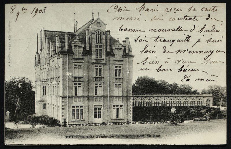 Carte postale ancienne Fondation de Cognac (sic) - Côté du Midi à Rueil-Malmaison