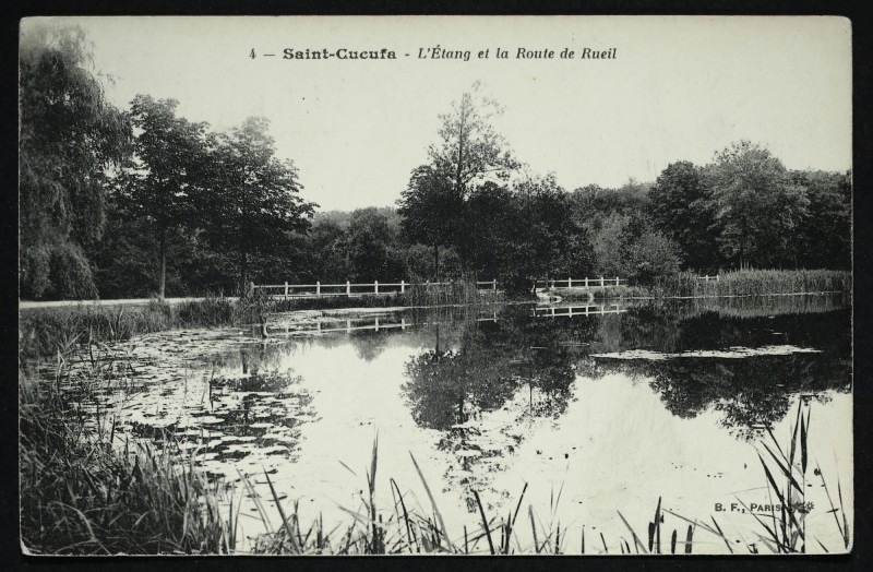 Carte postale ancienne L'Etang et la Route de Rueil à Rueil-Malmaison