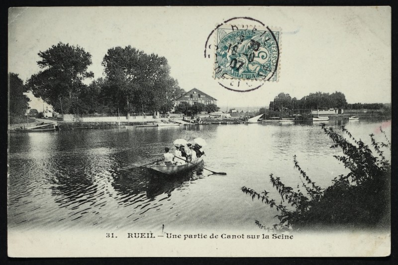 Carte postale ancienne Une partie de Canot sur la Seine à Rueil-Malmaison
