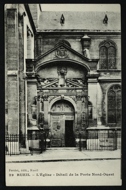 Carte postale ancienne L'Eglise - Détail de la Porte Nord-Ouest à Rueil-Malmaison