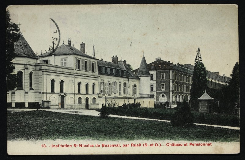 Carte postale ancienne Institution St-Nicolas de Buzenval, par Rueil (S.-et- O.) - Château et pensionnat à Rueil-Malmaison