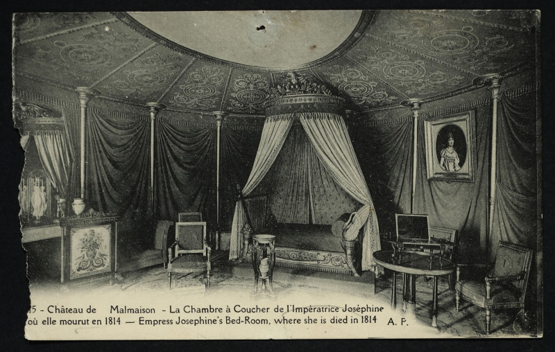 Carte postale ancienne Château de Malmaison . La Chambre à Coucher de l'Impératrice Joséphine où elle mourut en 1814 ; Empress Josephine's Bed-Room, where she is died in 1814 à Rueil-Malmaison